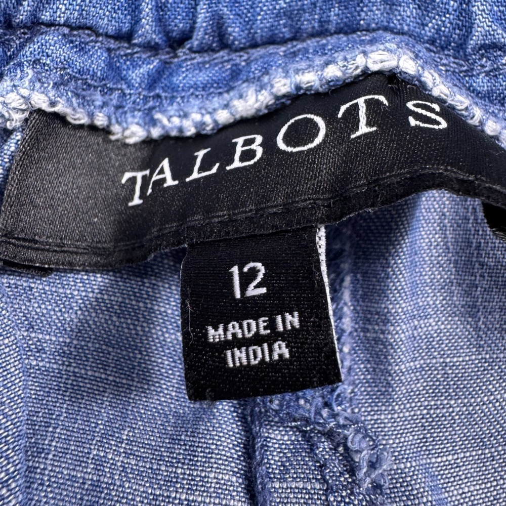 Talbots Light Blue Cropped Drawstring Pants - Picture 3 of 7
